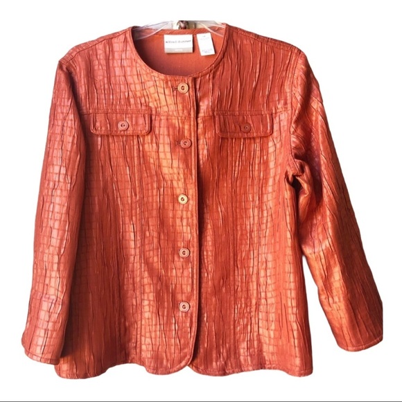 Alfred Dunner Vegan Faux Reptile Print Jacket 10P - Picture 1 of 9
